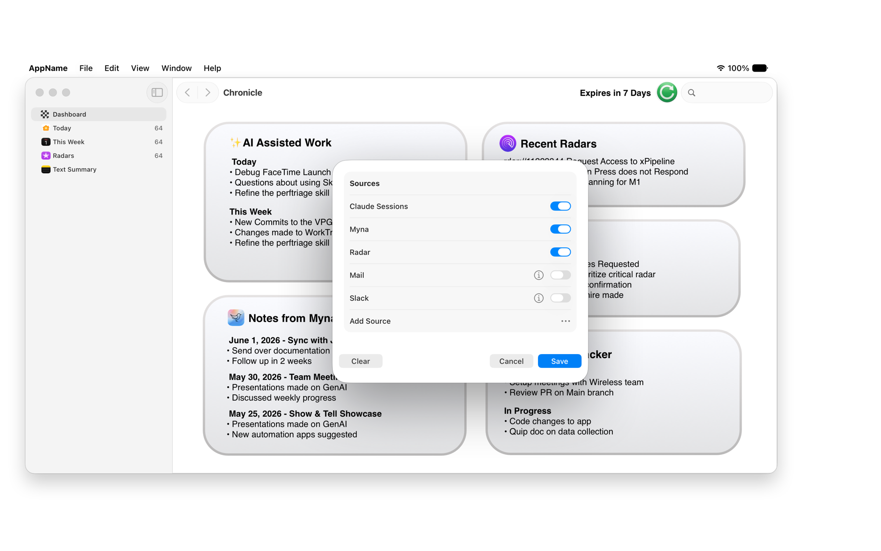 Source settings & filtering